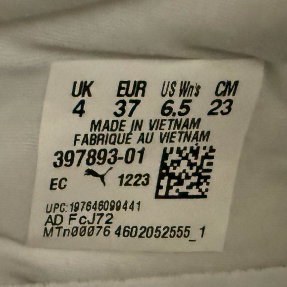 New w/o Box, Puma Platform Sneakers, White, Size 6.5 - Picture 10 of 10